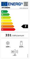 Hyundai HYRF-HMCB323W Ψυγειοκαταψύκτης 184x60 cm