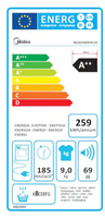 Midea MD200H90W/W Στεγνωτήριο Ρούχων 9 kg, A++