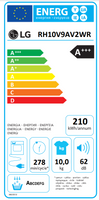 LG RH10V9AV2WR Στεγνωτήριο Ρούχων 10kg