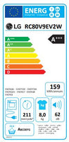 LG RC80V9EV2W Στεγνωτήριο Ρούχων 8 kg