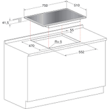 Hotpoint Ariston FTGHG 751 D/H(BK) Εστία Υγραερίου 75 cm